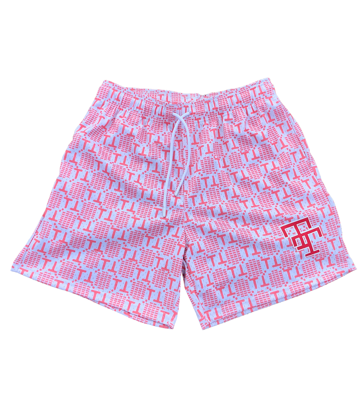CORAL MONOGRAM SHORTS