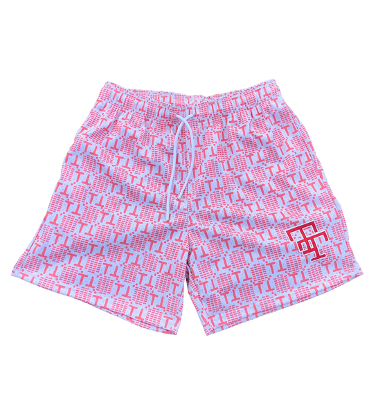 CORAL MONOGRAM SHORTS